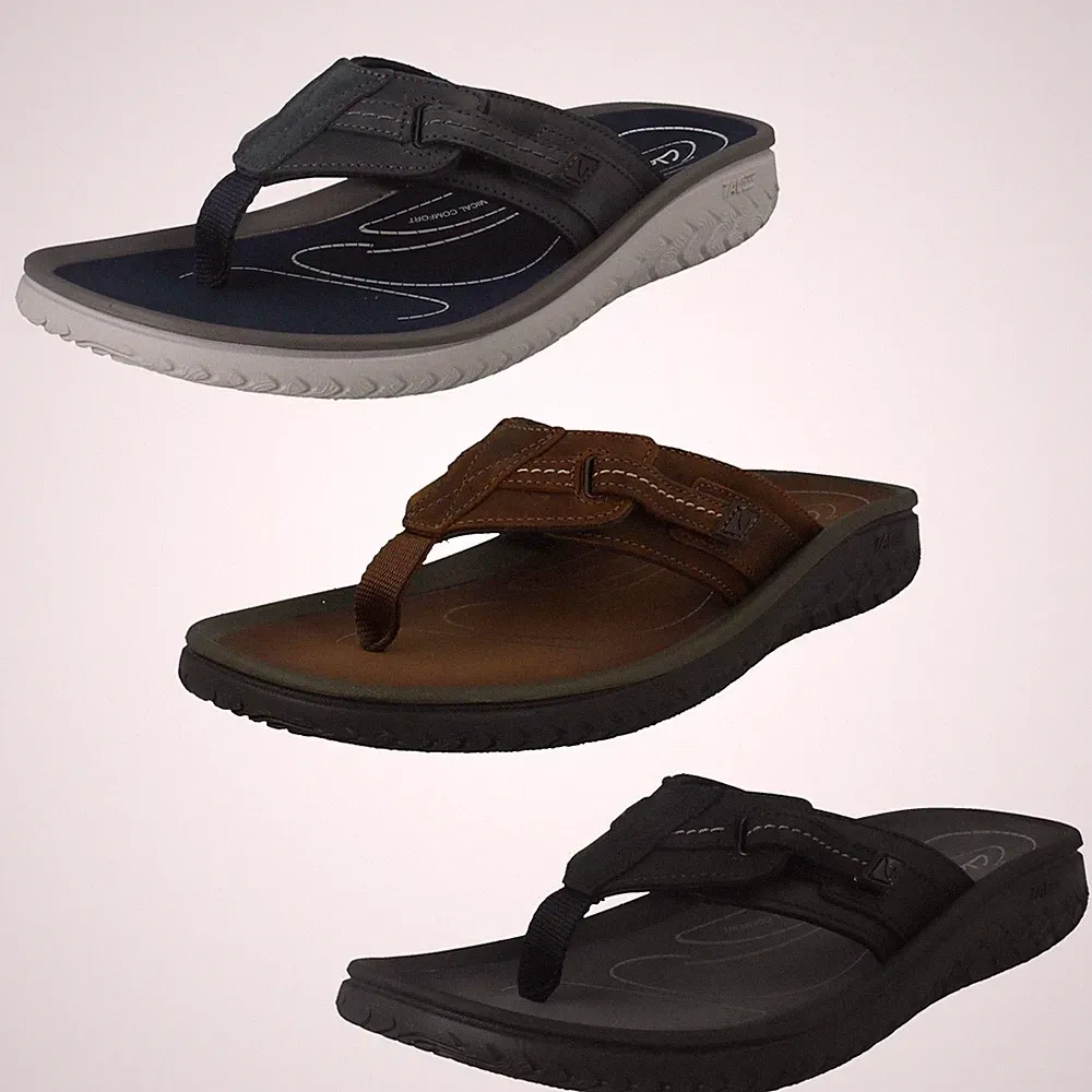 Herren Clarks Verstellbare Riemen Zehensteg Sandalen, Wesley Sun