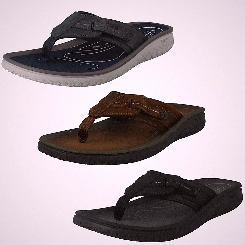 Herren Clarks Verstellbare Riemen Zehensteg Sandalen "Wesley Sun"