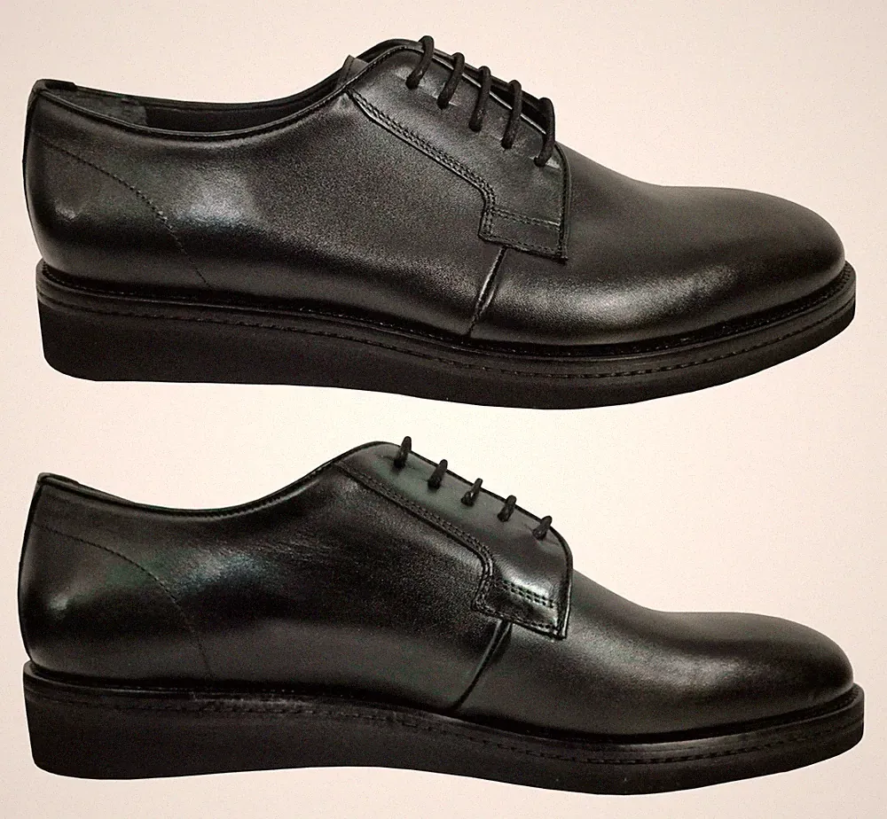 Herren Leder Schuhe für jeden Anlass Keilabsatz Gr.43 Schwarz