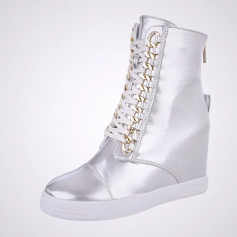 High-heel Stiefeletten Damenschuhe 6206 Ital-design In Silber
