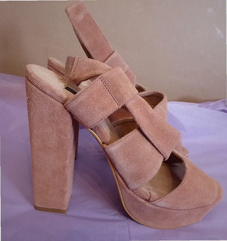 Hobbs NW3 UK6 EU39 US8 Neu Ponds Pink High Wildleder Sandalen