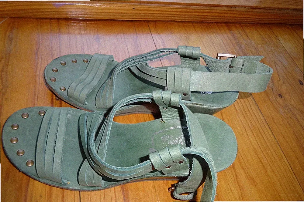 sandalen mit 7 cm keilabsatz