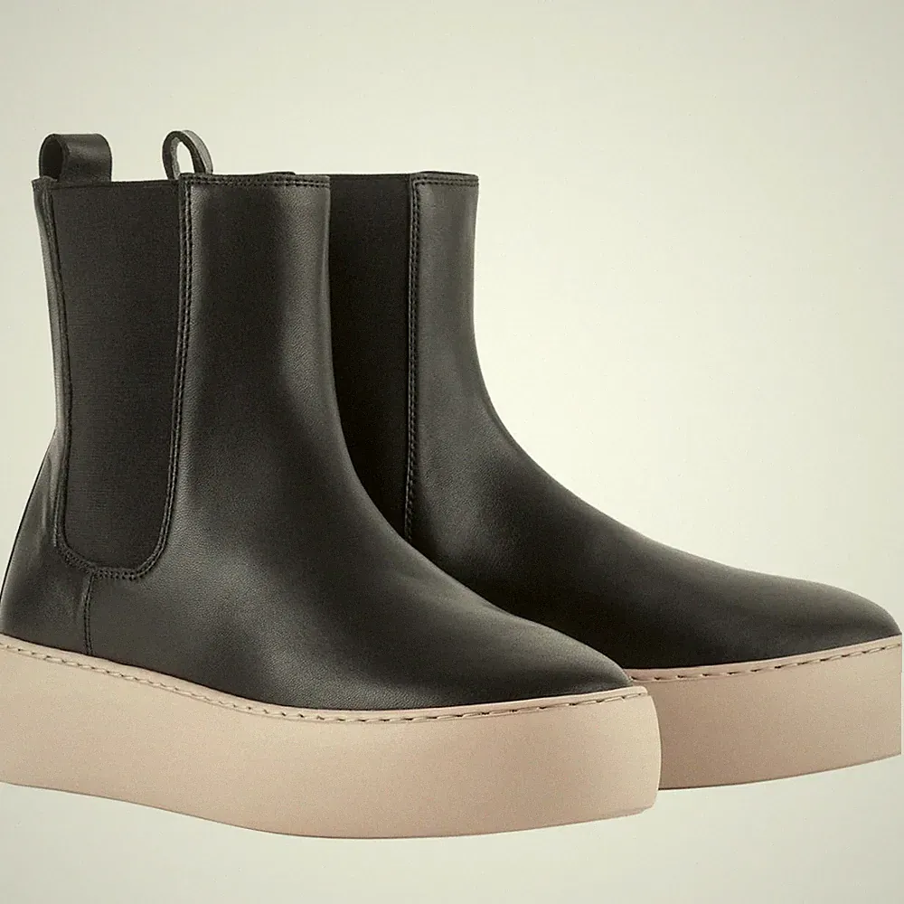 Högl Connor Damen Schwarze Keilabsatz Lederstiefeletten Freizeit 8100210-0105