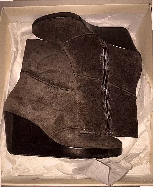 Högl Damen Stiefelette Neuwertig Gr 37 Keilabsatz 8 cm Lammfell NP 140€