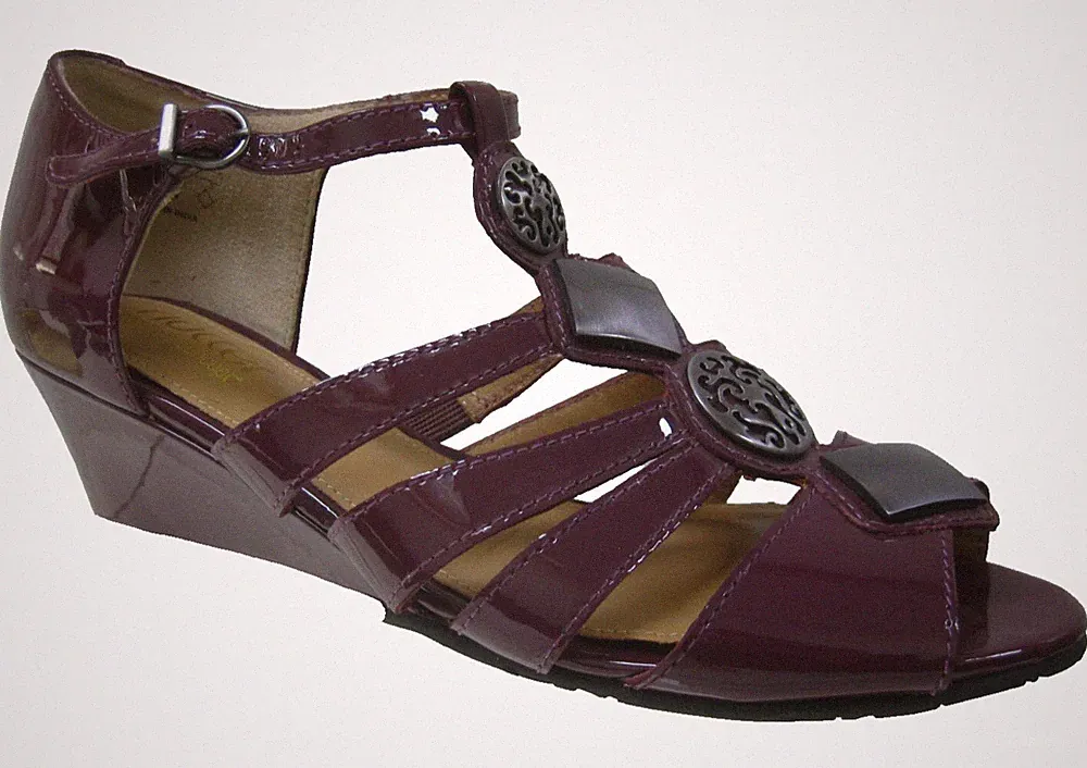 HOTTER SANDALEN 4 PANTOLETTEN GLADIATOREN 37 SURABAYA Leder Keilabsatz mittelhoher Absatz lila