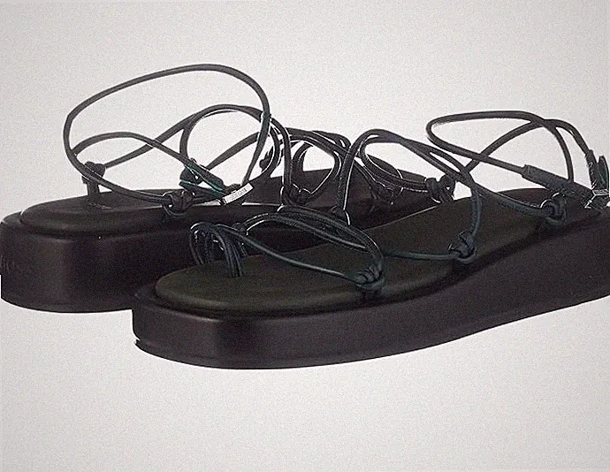 Hugo Boss Plateau Sandalen UK9/EU42 Scarlet MignonS-N Riemchen Made in Italy