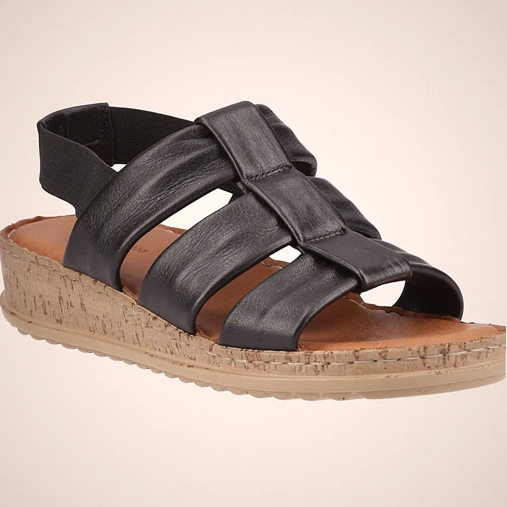 Hush Puppies Eden Gladiator Damen Sandalen Aus Schwarzem Leder