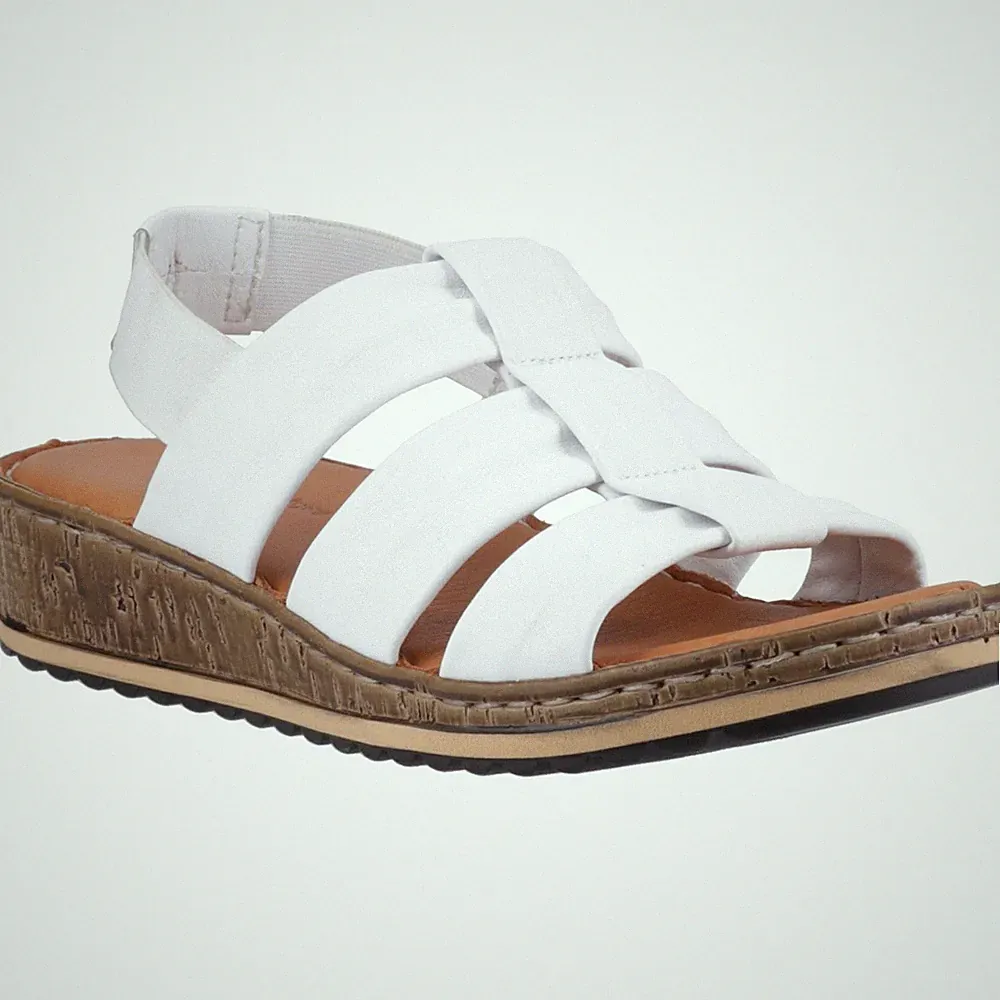 Hush Puppies Eden Gladiator Damen Sandalen Aus Weißem Leder