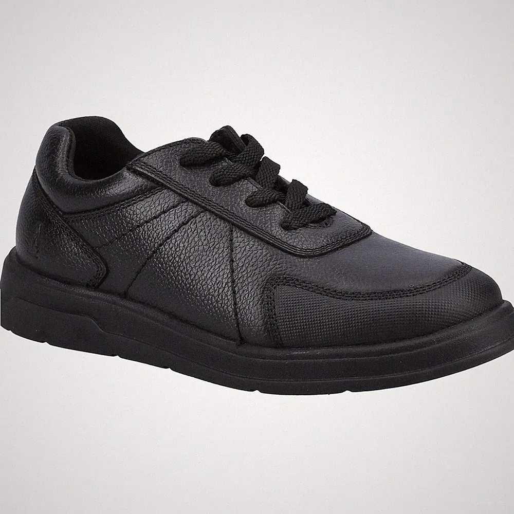 Hush Puppies Robert SNR Die Schwarzen Schnürschuhe Für Jungen Aus Leder