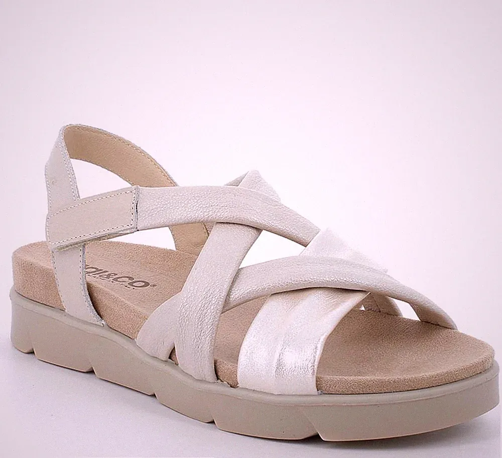 Igi&co 7668922 Sandalen Leder beige Keilabsatz 2,5 cm Made in Italy SALE