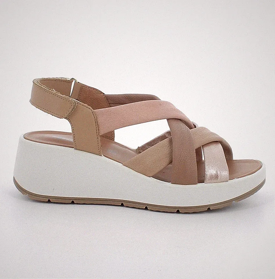 Igi&co Damen Leder Sandalen mit hohem Keilabsatz bequem igi & co Sommerschuhe