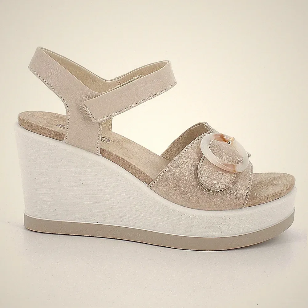 Igi&Co Damen Leder Sandalen mit hohem Keilabsatz Risse igi und Co Kunststoff 1173022