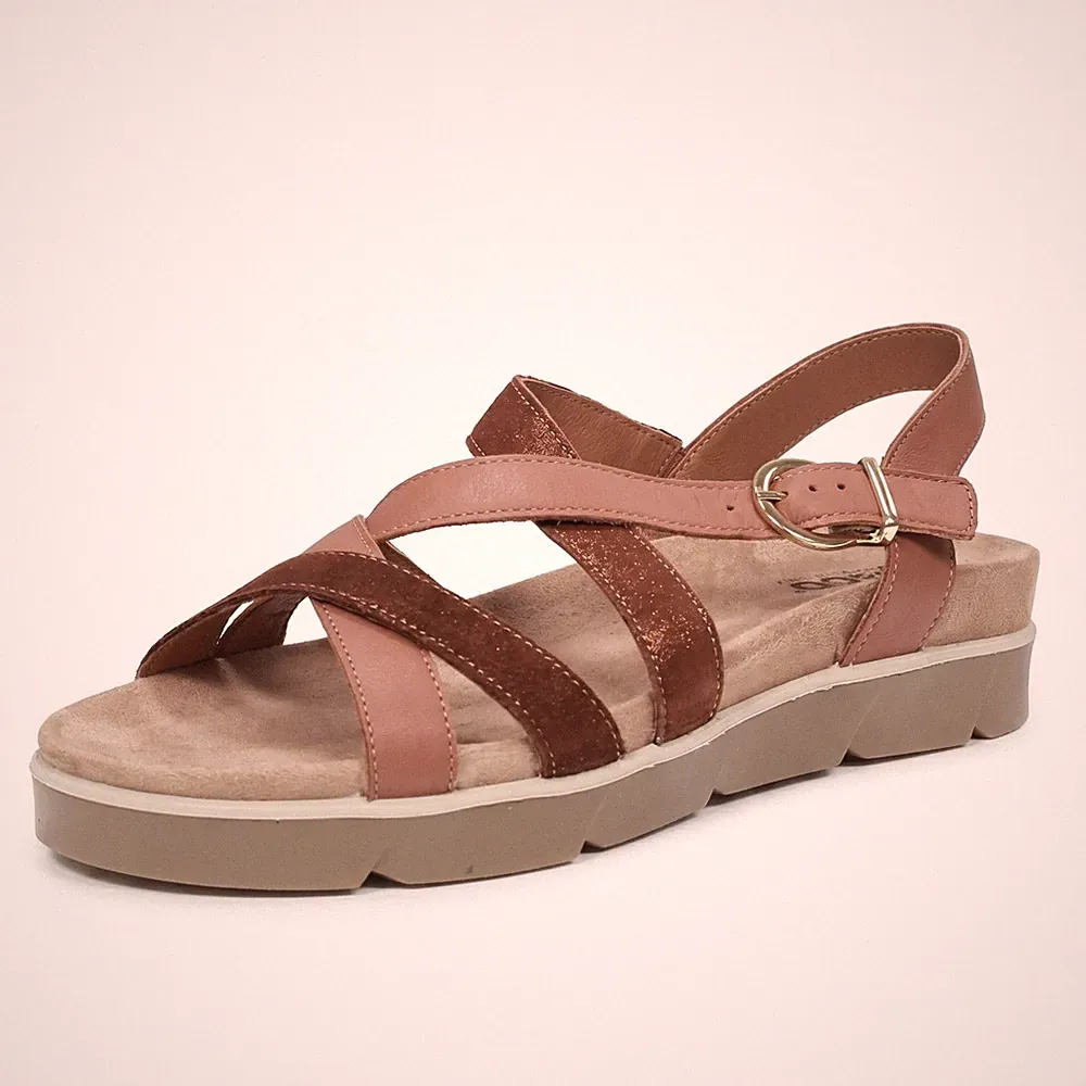 Igi & Co Delia - Leder Sandalen mit braunem Keilabsatz - Größe 40 [25cm] Schuhe