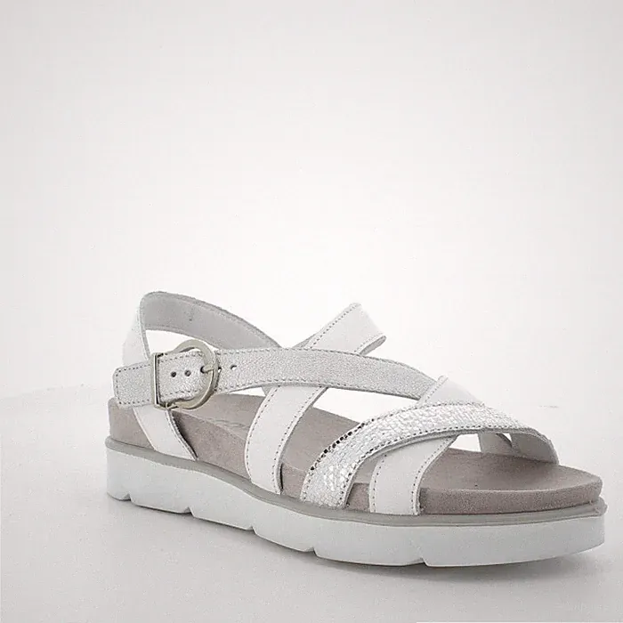 Igi&co Sandalen 1671211 Leder weiß Keilabsatz 4,5 cm Made in Italy