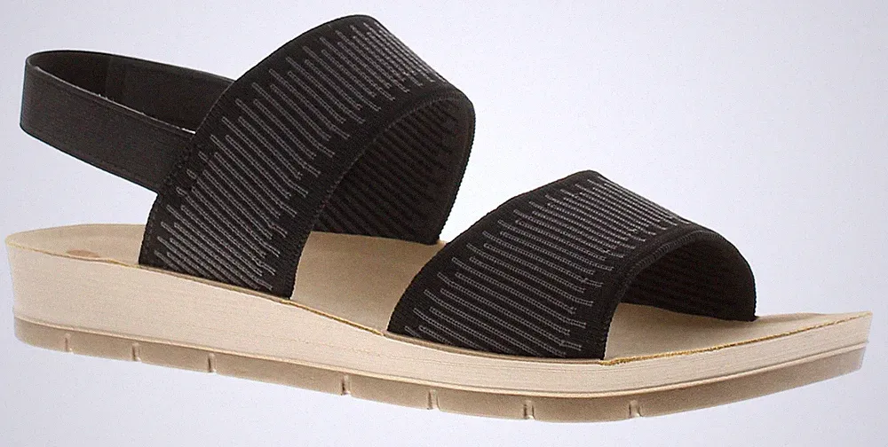 Inblu Damen-Keilsandalen Idyll elastisch schwarz UK-Größe 6