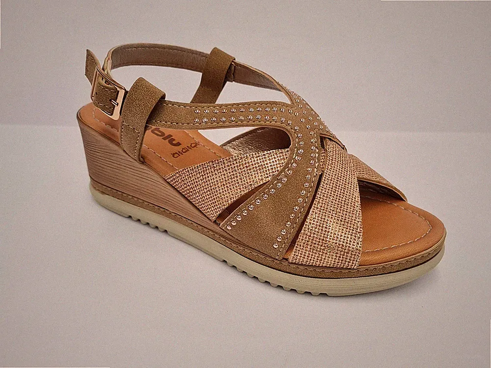 Inblu Sandalen Frau Flik Wedges Und Gurt mit Schnalle - 026 (Sand)