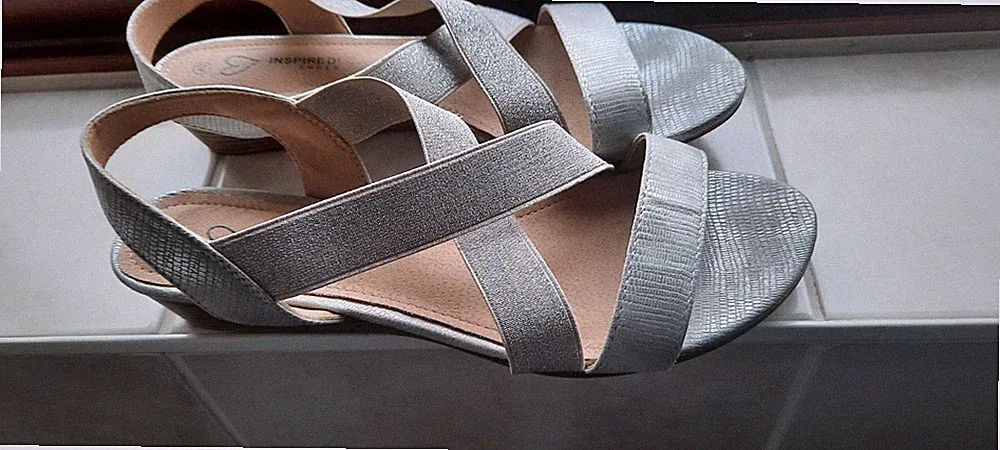 Inspired Sandaletten Damen Silber mit Stretchband Gr 40
