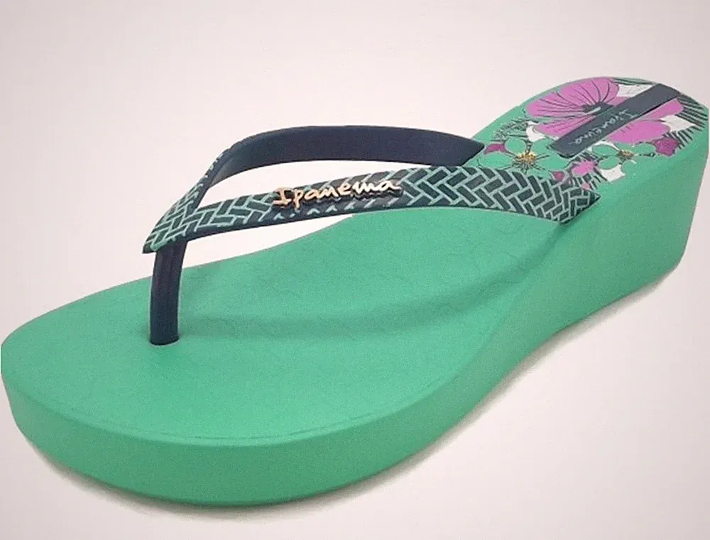 IPANEMA ART DECO II FEM GREEN Schuhe Sandalen Zehentrenner Damen Keilabsatz Pantoletten