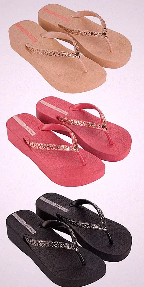 IPANEMA MESH IX PLAT FEM Damen Schuhe Zehentrenner Sandalen Keilabsatz Pantoletten Clogs