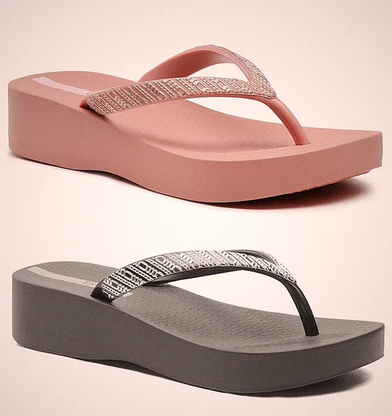 IPANEMA MESH VIII PLAT Damen Zehentrenner Sandalen Keilabsatz Pantoletten Clogs
