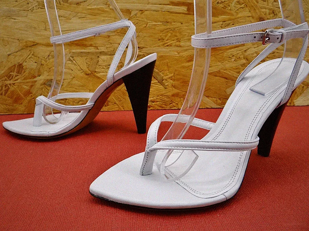 Iro Paris ANOUK Damen Schuhe Riemen High Heels Sandalen Zehentrenner Weiß Gr.39