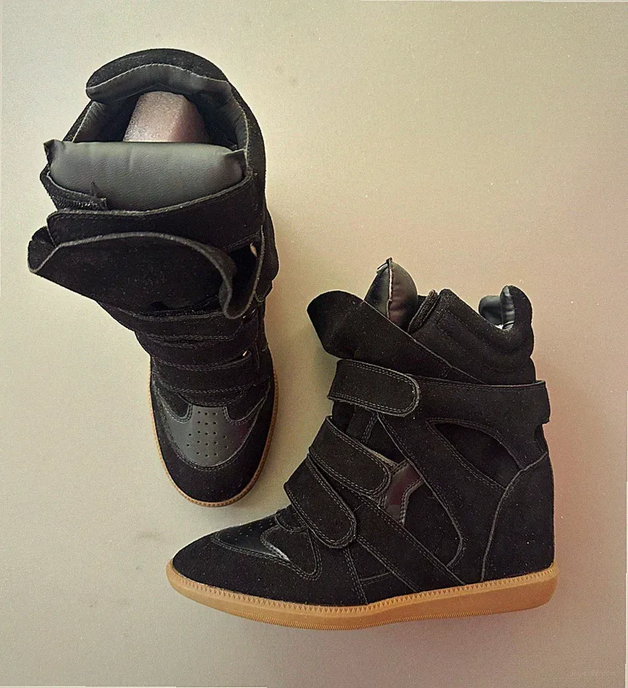 Isabel Marant Damen High Top Sneaker Keilabsatz Klettverschluss schwarz EU 40