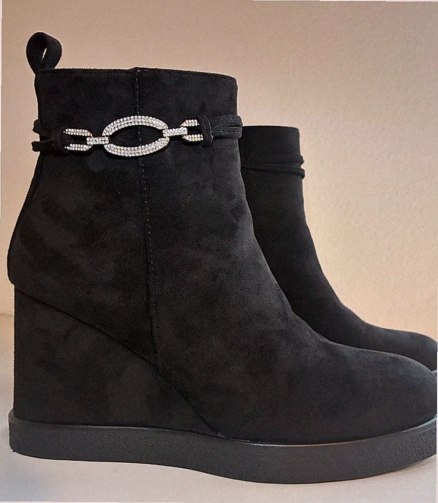ITAL-DESIGN Damen Freizeit - Keilabsatz - Keilstiefelette Stiefelette, Gr. 40