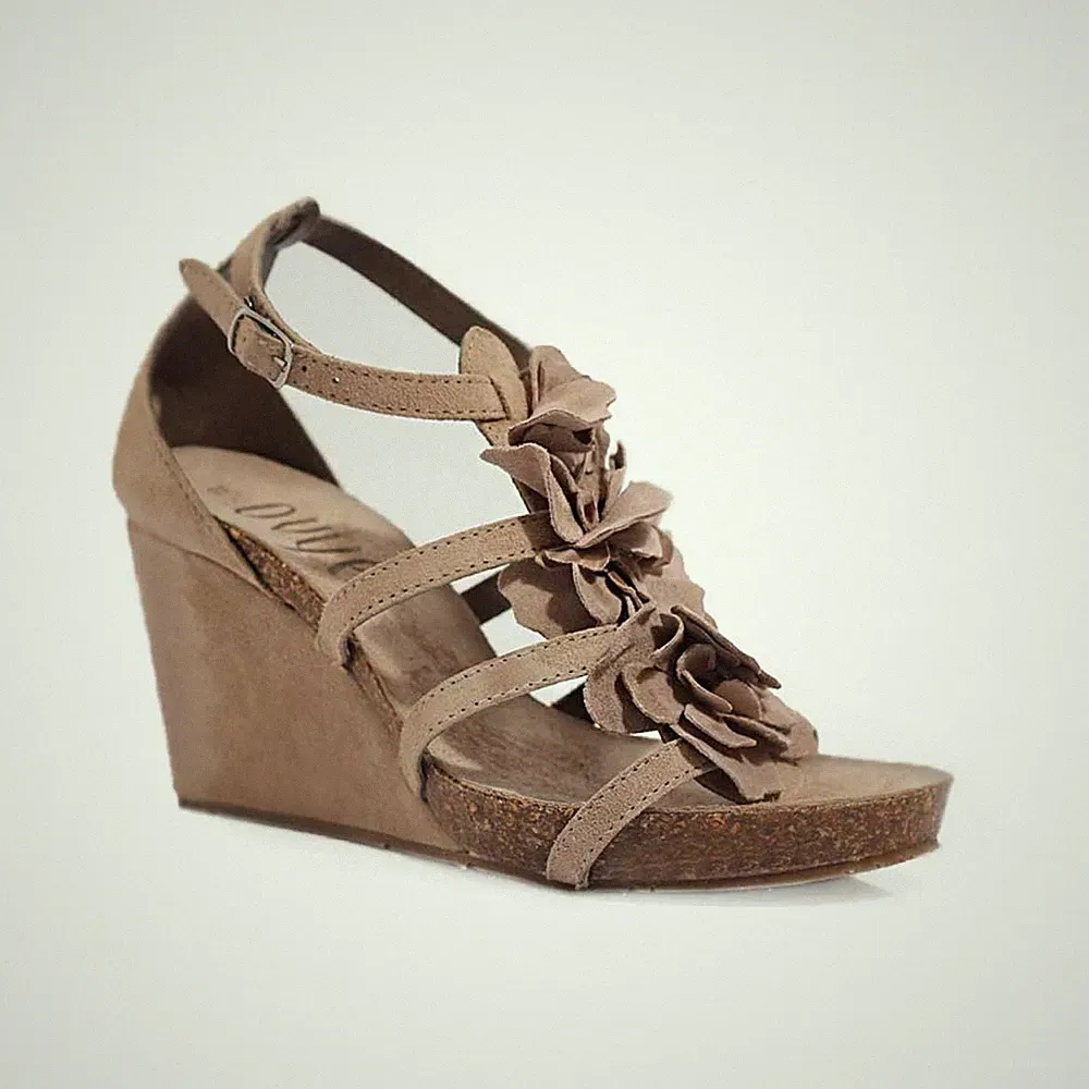 iTaL OVYE echt LEDER Plateau SANDALEN Sandaletten LEDER SCHUHE Keilabsatz Wedge