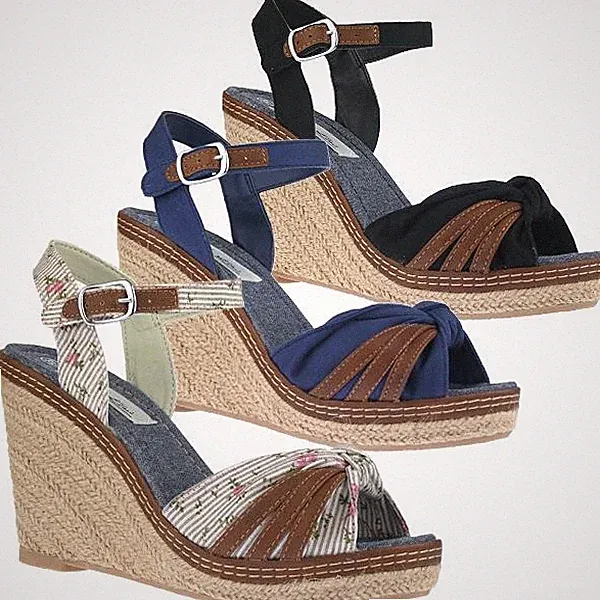 JANE KLAIN Damen Sandalette Keilpumps in 3 Farben Gr.36-41