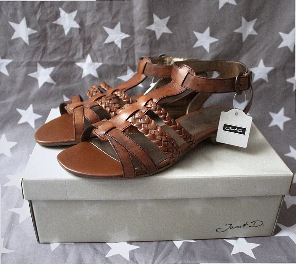Janet D. Damen Sommer Schuhe Sandalen Echtleder Sandaletten ungetragen Gr. 42