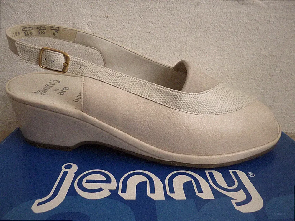Jenny by Ara Sandale Sandalen Sandalette Sandaletten Sling Schuhe Leder beige