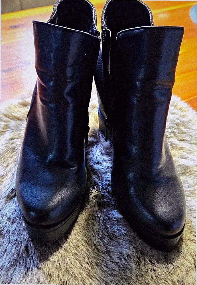 Jenny fairy Damen Stiefeletten schwarz Kunstleder Keilabsatz Gr. 39