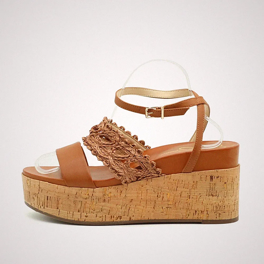 Jessica Simpson Damen Sandale EU 42 JP-CALLRI Braun Komfortweite Plattform