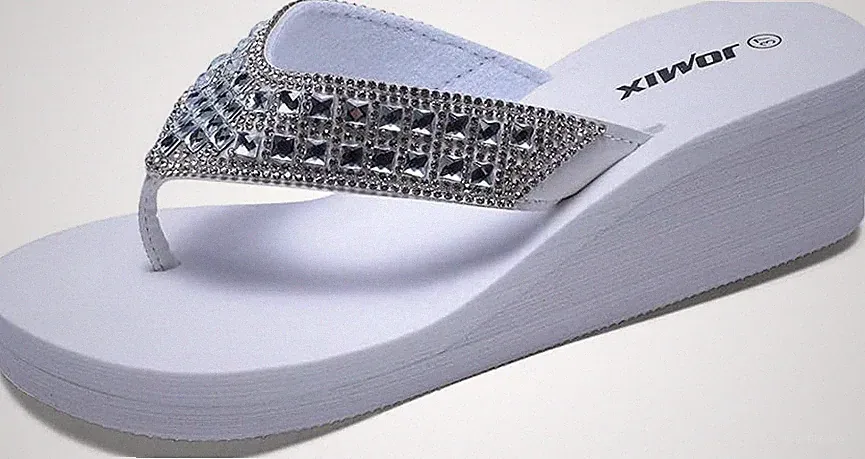 JOMIX Sommer Sandalen Keilabsatz Flip Flops Damen Elegant Zehentrenner Damen