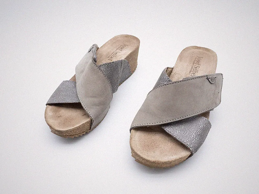 Josef Seibel Damen Sandale Pantolette Sommerschuh grau Gr 39 EU Art 19524-80