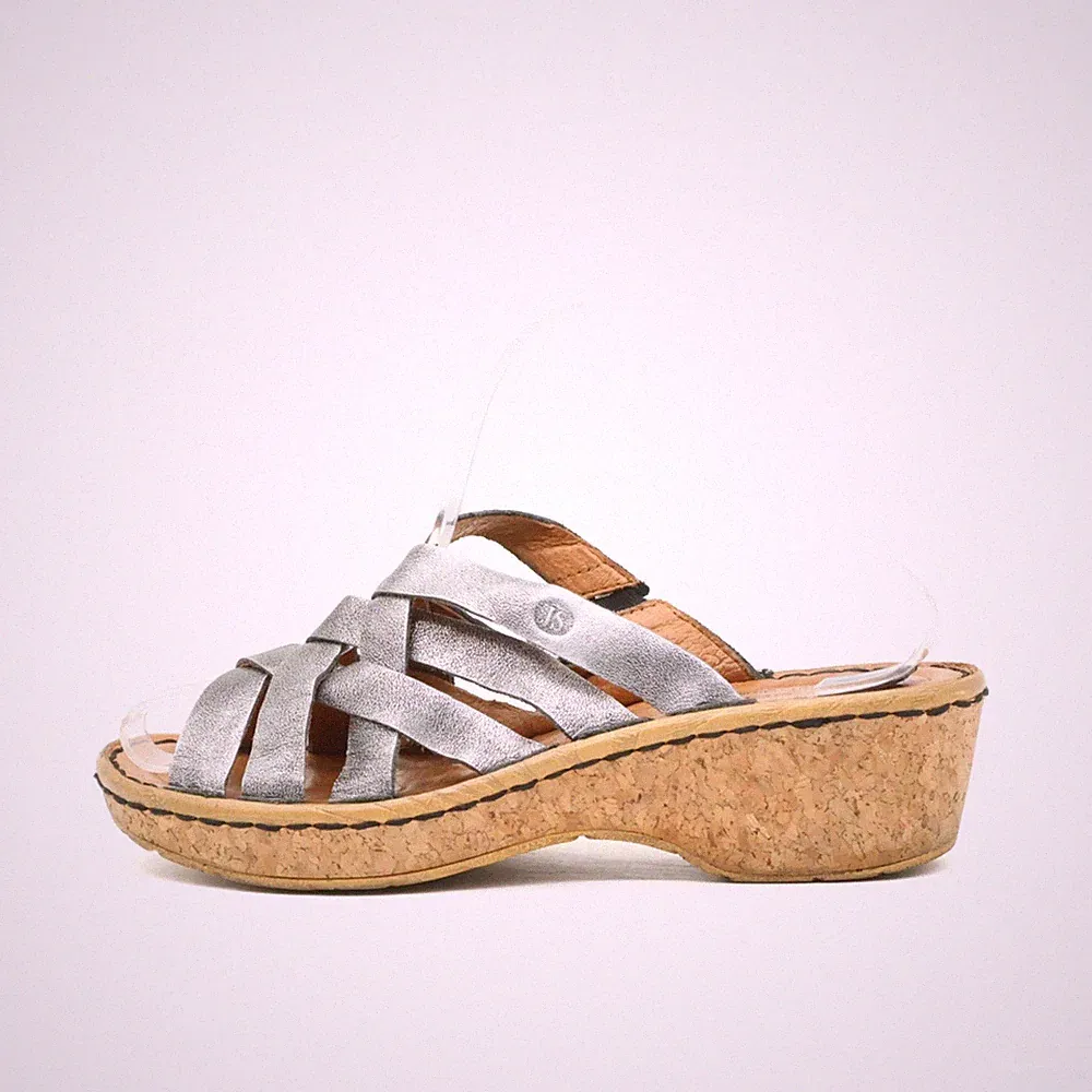 Josef Seibel Damen Sandalen EU 39 Komfort Silber European Comfort Shoe