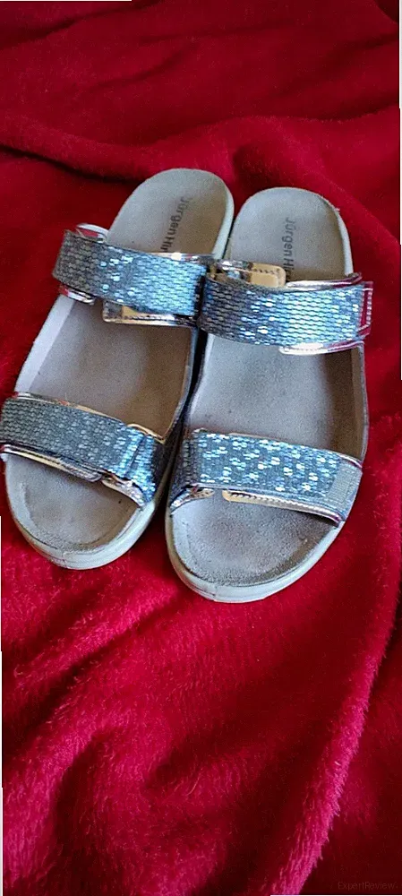 Jurgen Hirsch Damen Sandalen Riemchen Wildleder Glitzer Keilabsatz Gr.40
