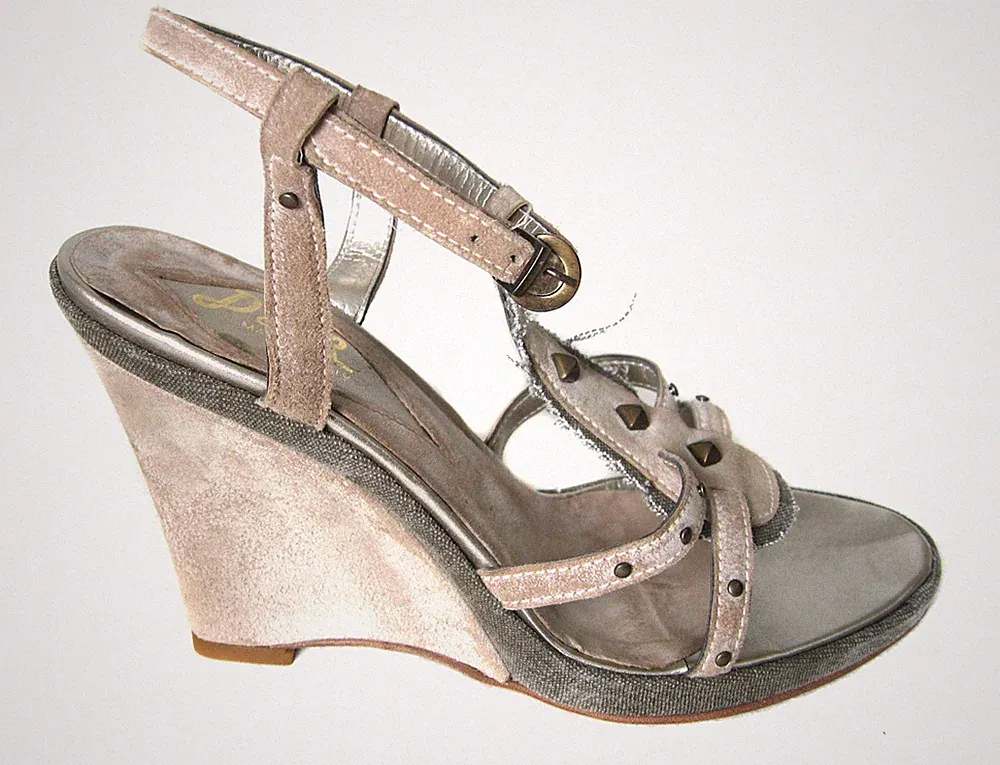 Keil Plateau Sandalen SANDALETTE Gr. 37 Made in Italy