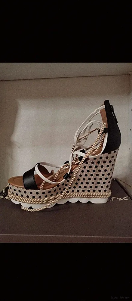 Keilabsatz A Pois Manila Grace Con Lacci - Manila Grace Wedges Polka Dots mit Schnürsenkeln
