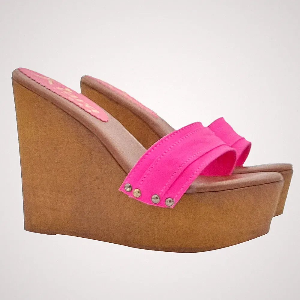 Keilabsatz Fuchsia Damen Sandalen mit Absatz 13 - Made in Italy - KZ3101 FUXIA