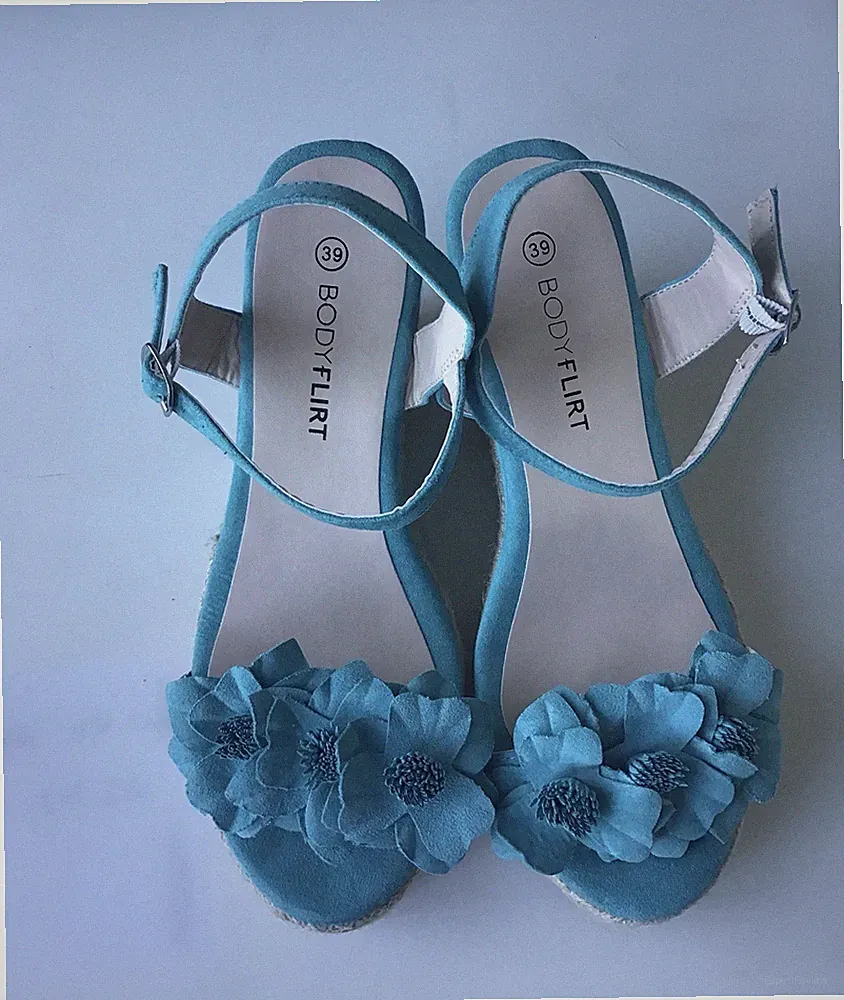 Keilabsatz Sandale Espadrille Plateau| Türkis |Damen |Gr. 39| NEU & UNGETRAGEN!