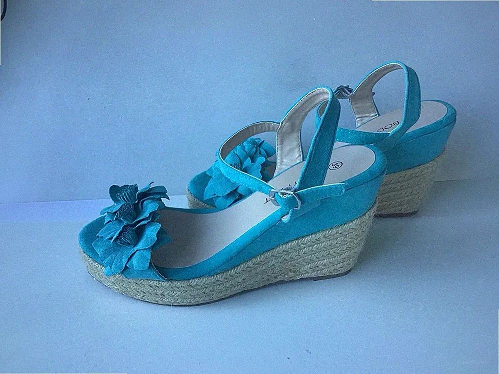 Keilabsatz Sandale Espadrille Plateau| Türkis |Damen |Gr. 39| NEU & UNGETRAGEN!