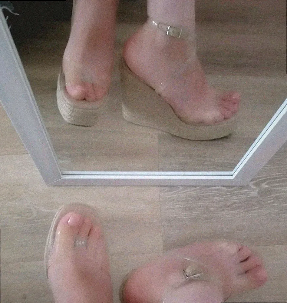 Keilabsatz Sandalen ❤️ Transparent High Heels 39