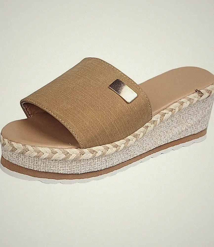 Keilabsatz Sandals Plateau Sandalen Frauen Wedges Sandalette Dicke Sohle Outdoor