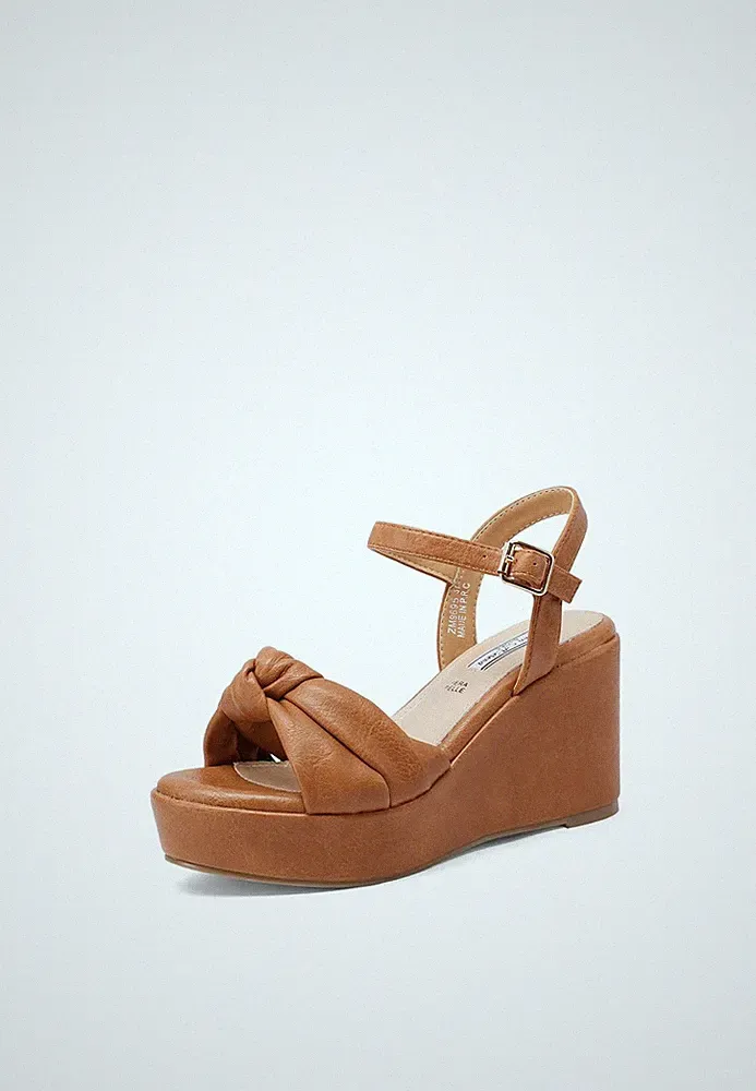 KeilabsatzSandalen für Damen ZM9695, Camel, 37 EU