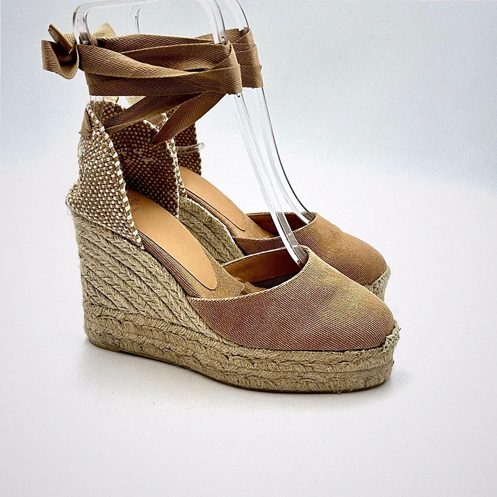 Keile Castaner Tuch Haselnuss Schnürsenkel Ankle h11cm Pla 3cm Carina/8ED/002