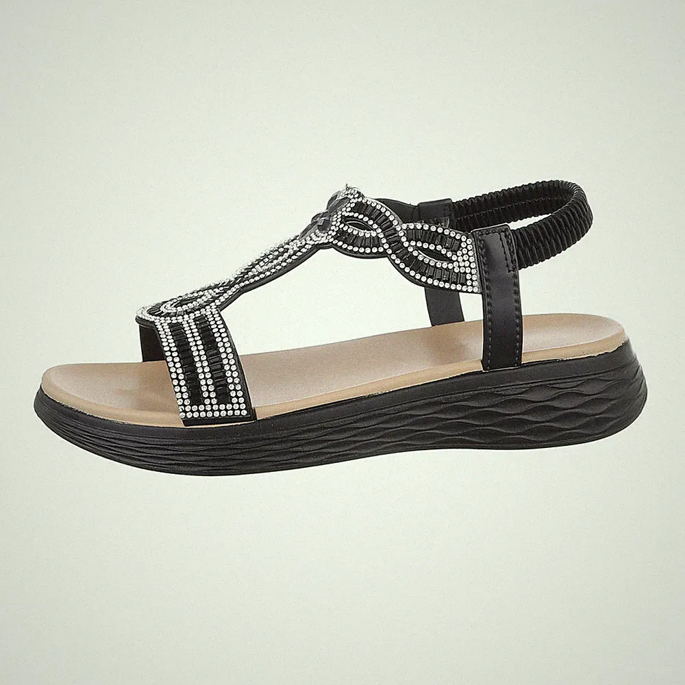 Keilsandaletten Damenschuhe 3846 Ital-design In Schwarz