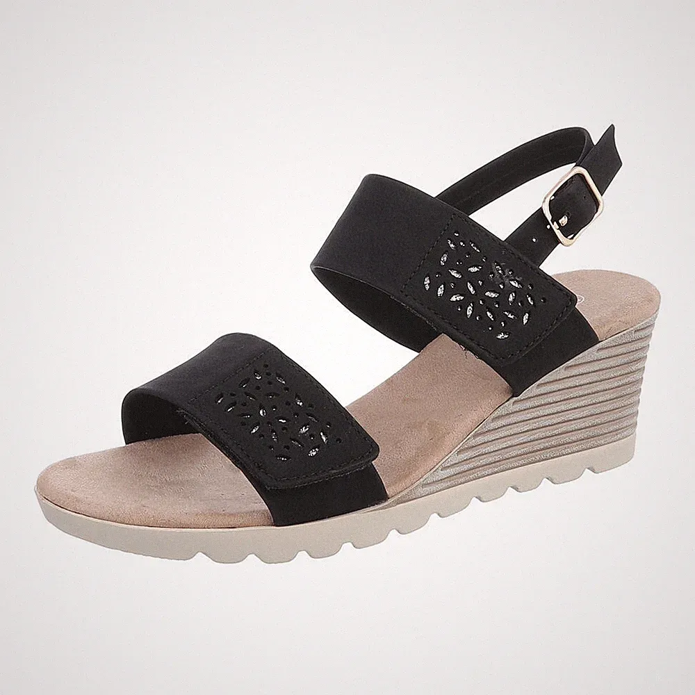 Keilsandaletten Damenschuhe 4327 Ital-design In Schwarz