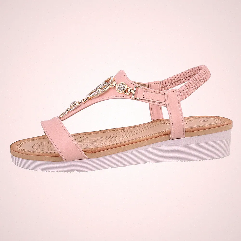 Keilsandaletten Damenschuhe 4577 Ital-design In Altrosa