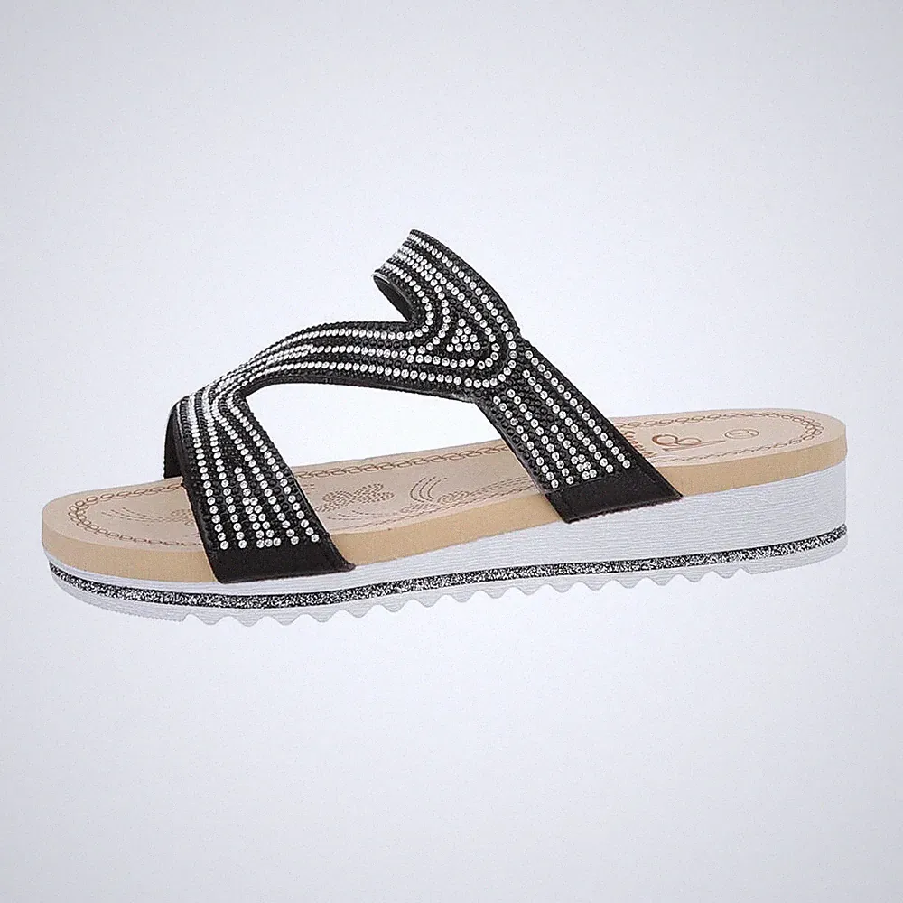 Keilsandaletten Damenschuhe 4580 Ital-design In Schwarz
